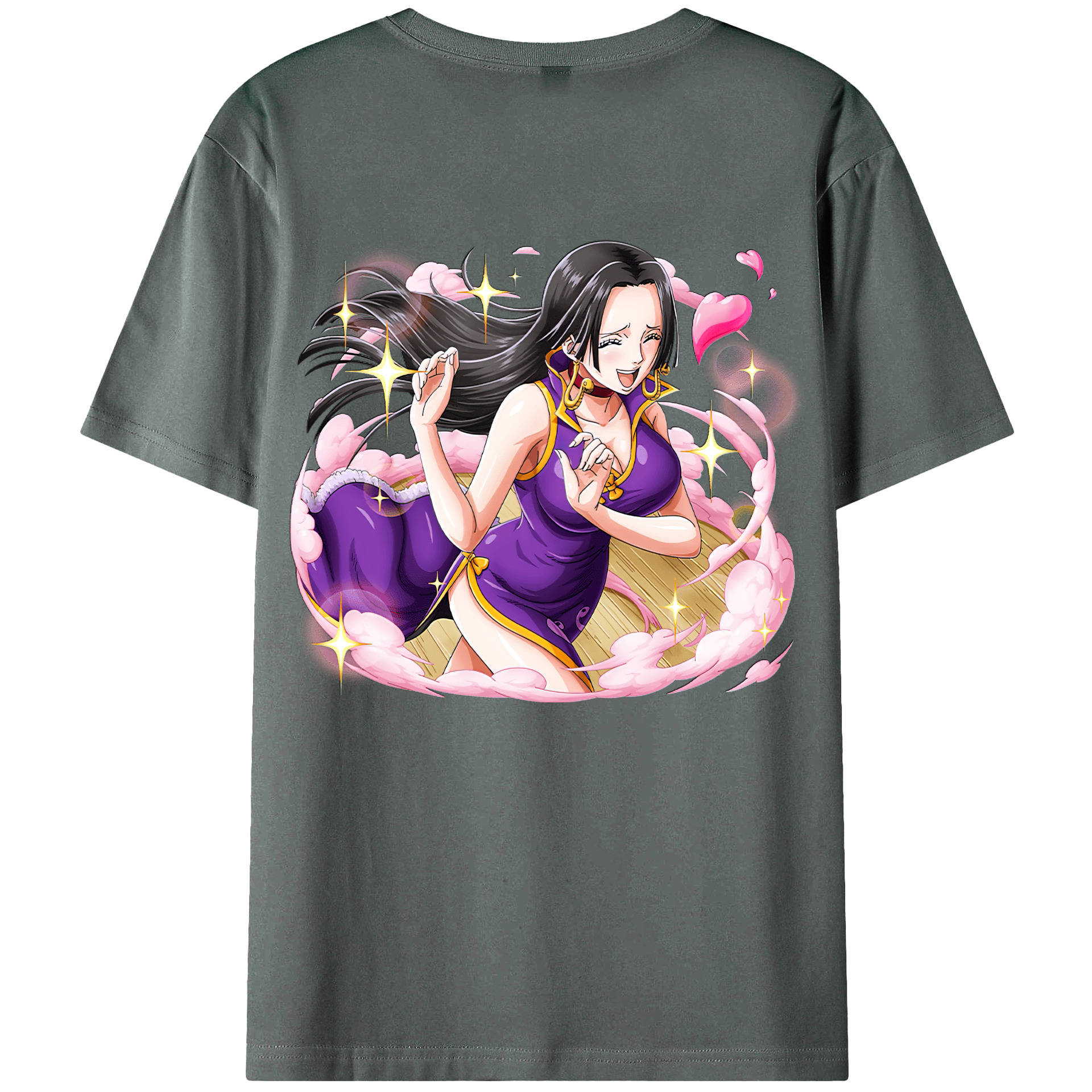 ワンピース ボア・ハンコック ONE PIECE Boa·Hancock 綿100％ メンズ半袖Tシャツ（バックプリント） 通気性
